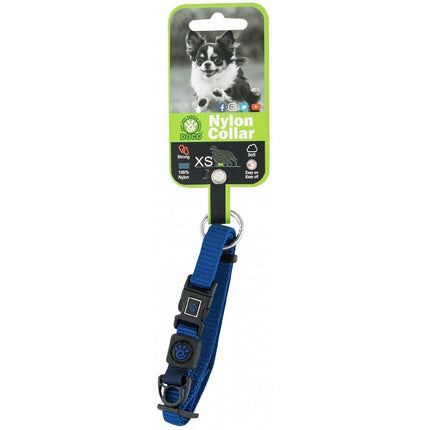 Ziggy Pupps Dog Doco O-Ring XS Blue Nylon Dog Collar 21 to 30 in 1cm