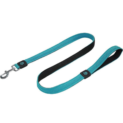 Ziggy Pupps Dog Doco Puffy Mesh Turquoise Leash For Medium To Large Dogs