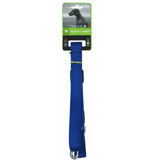 Ziggy Pupps Dog DOCO Signature Large Blue Nylon Dog Leash 120 in 2.5cm