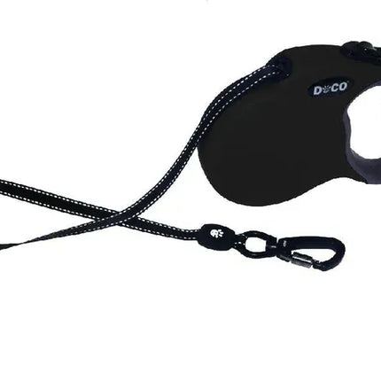 Ziggy Pupps Dog Doco small Black and gray 4m Reflective and Retractable Leash for Dogs Up to 10kg