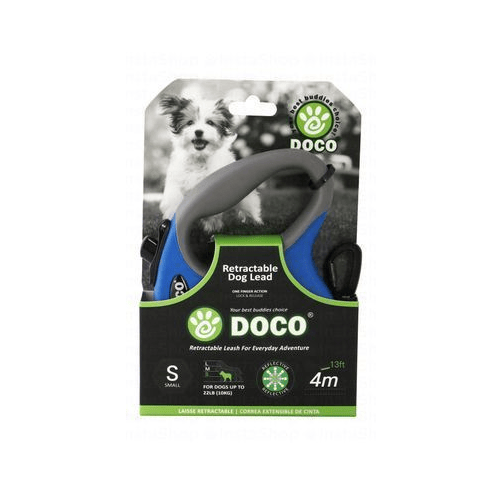 Ziggy Pupps Dog Doco small Blue and gray 4m Reflective and Retractable Leash for Dogs Up to 10kg