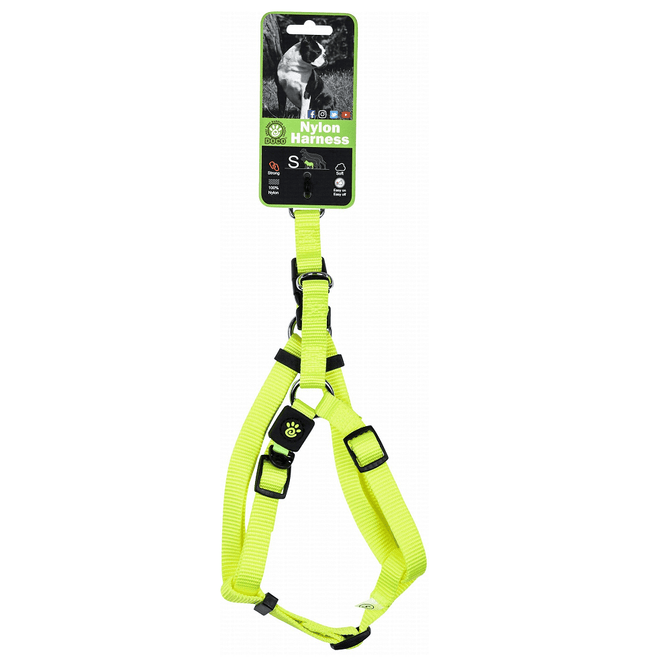 Ziggy Pupps Dog Doco Small Lime Nylon Dog Harness 45to 63cm in 1.5