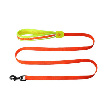 Ziggy Pupps Dog DOCO Small orange and Green Mesh Dog Leash 150 In 1.5 cm