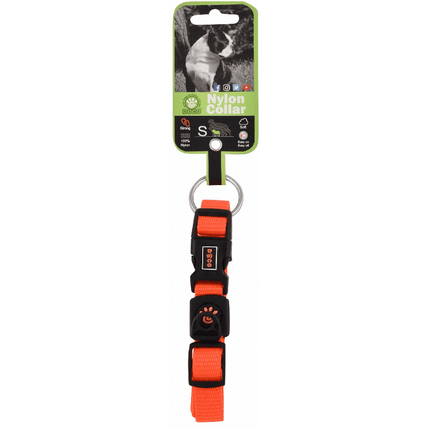 Ziggy Pupps Dog Doco Small orange Nylon Dog Collar 25 to 40 in 1.5cm