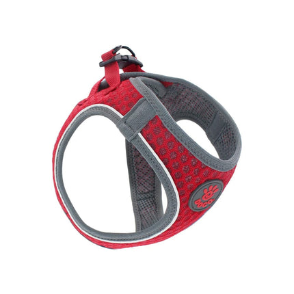 Ziggy Pupps Dog DOCO Small red and gray Reflective Net Mesh Harness 37-40cm