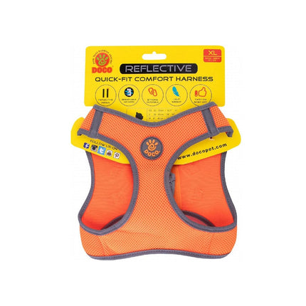 Ziggy Pupps Dog Doco X large Orange Reflective Quick Fit Comfort Dog Harness 52 to 58cm