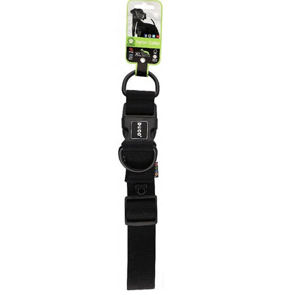 Ziggy Pupps Dog Doco XL Black Nylon Dog Collar 55 to 20 in 1.5cm