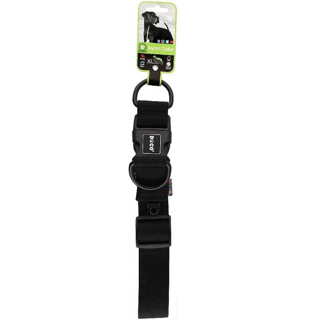 Ziggy Pupps Dog Doco XL Black Nylon Dog Collar 55 to 20 in 1.5cm