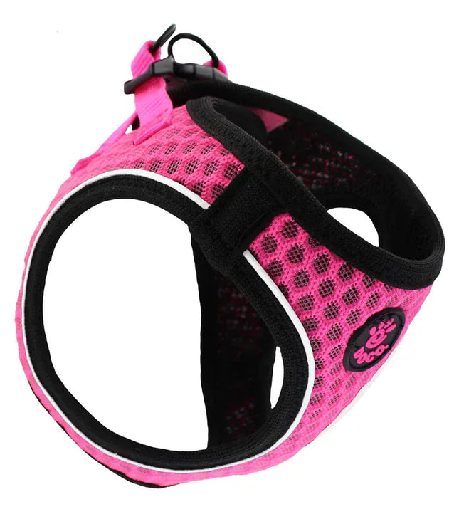 Ziggy Pupps Dog DOCO Xlarge pink and black Reflective Net Mesh Harness 52-56cm