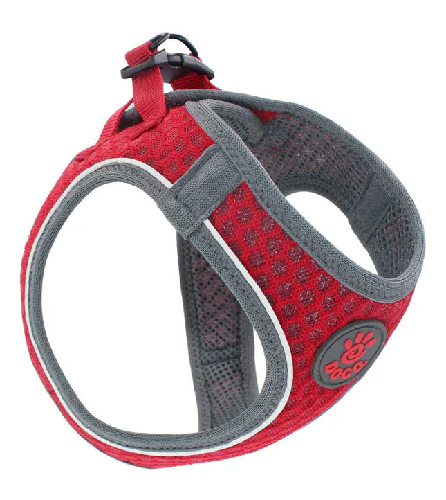 Ziggy Pupps Dog DOCO XLarge red and gray Reflective Net Mesh Harness 52-56cm