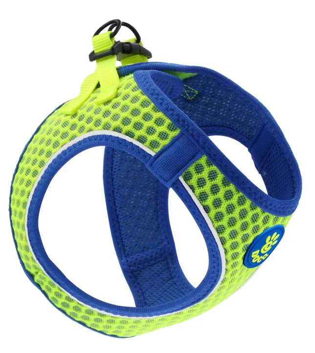 Ziggy Pupps Dog DOCO Xlarge yellow and blue Reflective Net Mesh Harness 52-56 cm