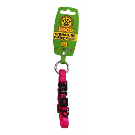 Ziggy Pupps Dog Doco XS pink Nylon Dog Collar 15 to 25 in 1cm