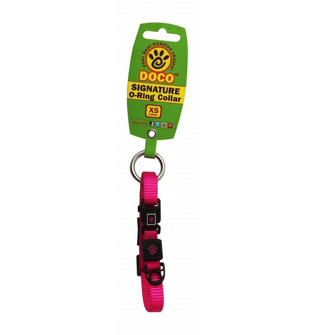 Ziggy Pupps Dog Doco XS pink Nylon Dog Collar 15 to 25 in 1cm