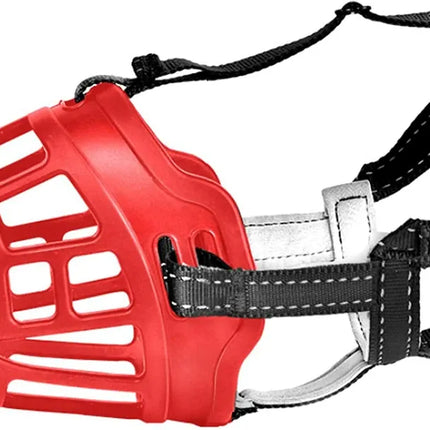 Ziggy Pupps Dog Dog Muzzle Breathable Silicone Safety Muzzle Red Size 4