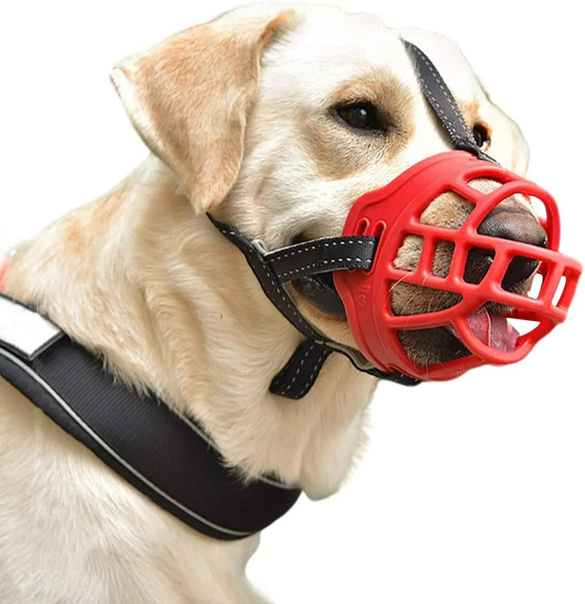 Ziggy Pupps Dog Dog Muzzle Breathable Silicone Safety Muzzle Red Size 4