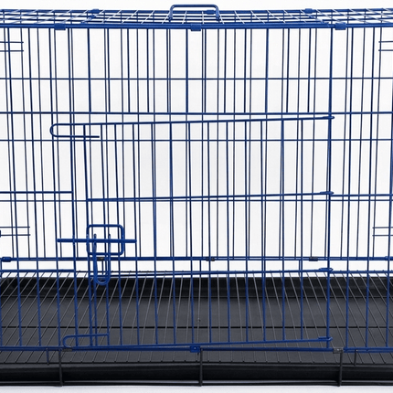 Ziggy Pupps Dog Foldable Metal Wire Dog Crate with Removable Tray 98 x 58 x 65 cm Blue