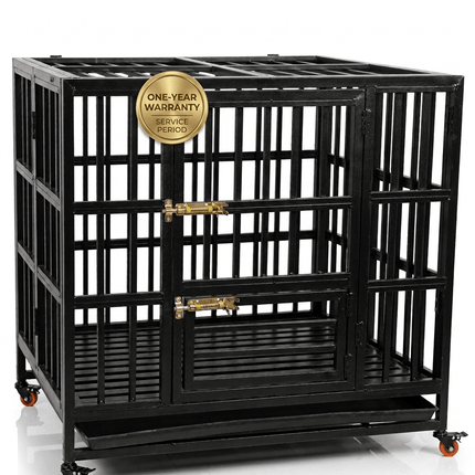 Ziggy Pupps Dog Heavy-Duty Anti-Rust Dog Cage 105x110x100 cm Premium Pet Kennel 1-Year Warranty