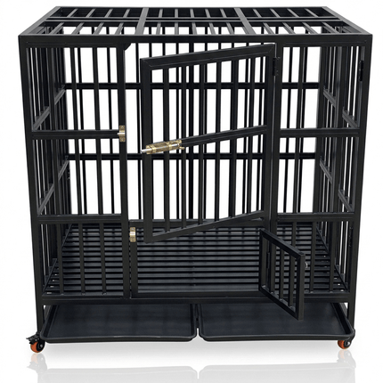 Ziggy Pupps Dog Heavy-Duty Anti-Rust Dog Cage 125x120x100 cm Premium Pet Kennel 1-Year Warranty