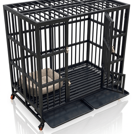 Ziggy Pupps Dog Heavy-Duty Anti-Rust Dog Cage 125x120x100 cm Premium Pet Kennel 1-Year Warranty