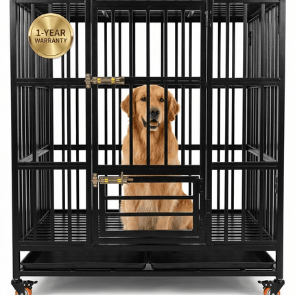 Ziggy Pupps Dog Heavy-Duty Anti-Rust Dog Cage 125x120x100 cm Premium Pet Kennel 1-Year Warranty