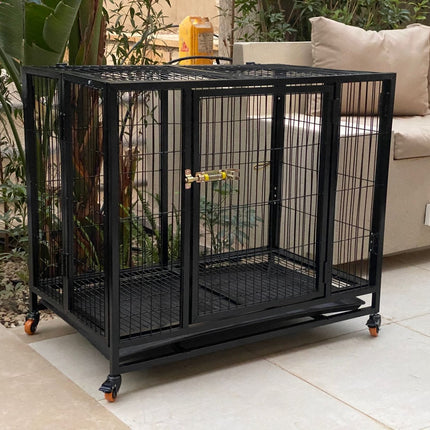 Ziggy Pupps Dog Heavy-Duty Dog Cage with Wheels 100x105x100cm 1-Year Warranty