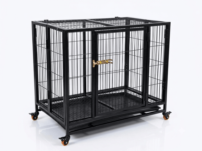Ziggy Pupps Dog Heavy-Duty Dog Cage with Wheels 100x105x100cm 1-Year Warranty