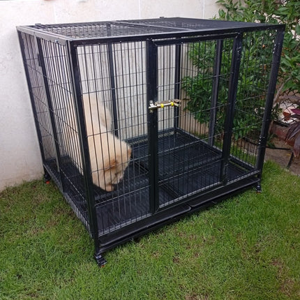 Ziggy Pupps Dog Heavy-Duty Dog Cage with Wheels 110x125x100 cm 1-Year Warranty