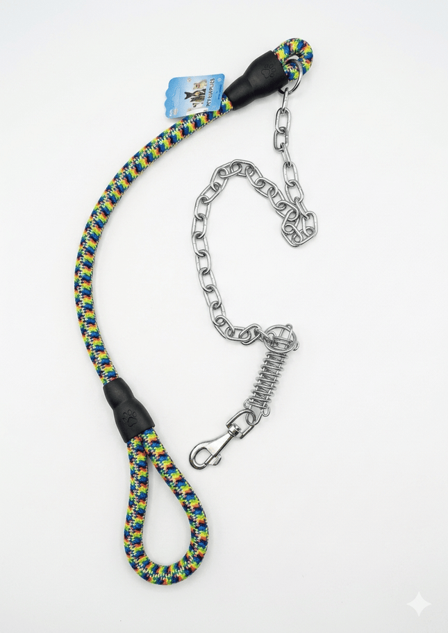 Ziggy Pupps Dog Heavy Duty Dog Leash Shock Absorbing Anti Pull Steel Chain and Spring Buffer for Gaint Dog