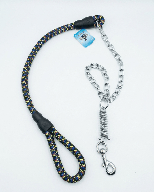 Ziggy Pupps Dog Heavy Duty Dog Leash Shock Absorbing Anti Pull Steel Chain and Spring Buffer for Gaint Dog (Copy)