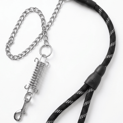 Ziggy Pupps Dog Heavy Duty Dog Leash Shock Absorbing Anti Pull Steel Chain and Spring Buffer for Medium Dog