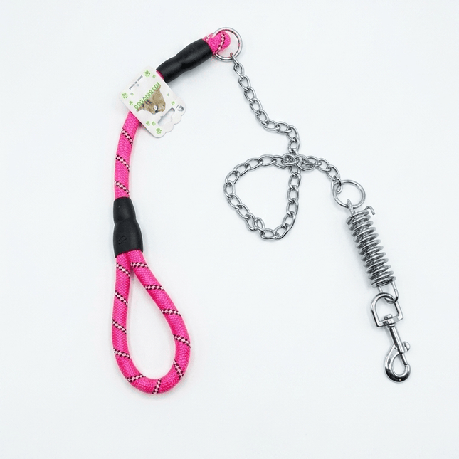 Ziggy Pupps Dog Heavy Duty Dog Leash Shock Absorbing Anti Pull Steel Chain and Spring Buffer for Medium Dog (Copy)