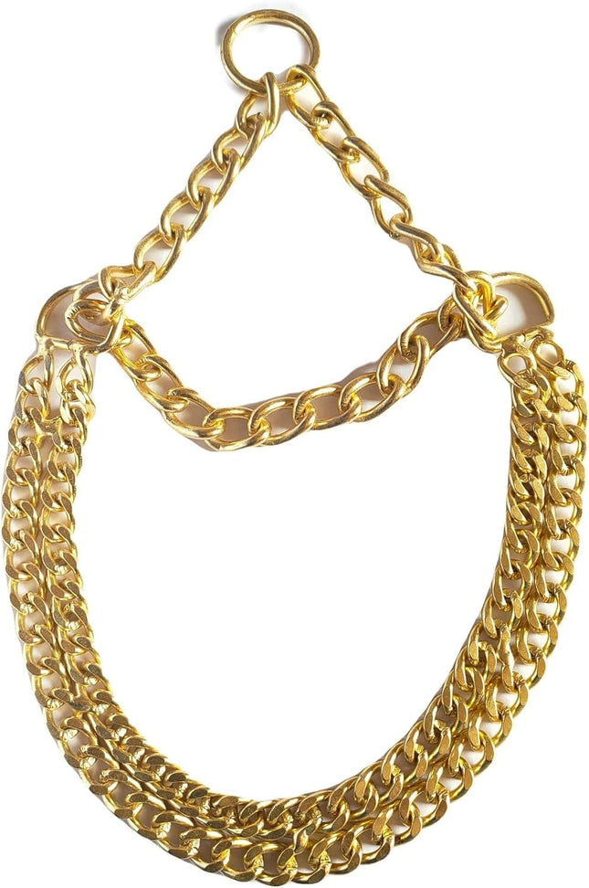 Ziggy Pupps Dog Heavy Duty Gold Plated Metal Dog Chain Fashionable Pet Collar Size L