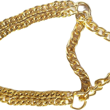 Ziggy Pupps Dog Heavy Duty Gold Plated Metal Dog Chain Fashionable Pet Collar Size L