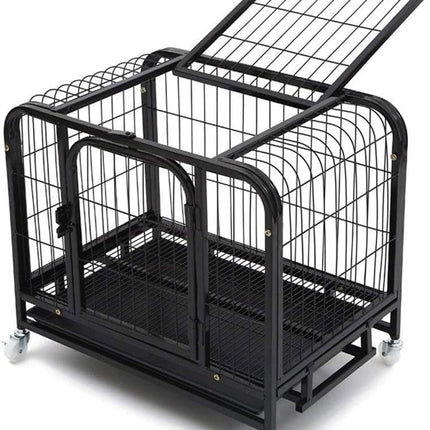 Ziggy Pupps Dog Heavy Duty Metal Crate for Small Dogs with Wheels Portable Wire Pet Cage with Removable Tray 60 x 43 x 48.5 cm