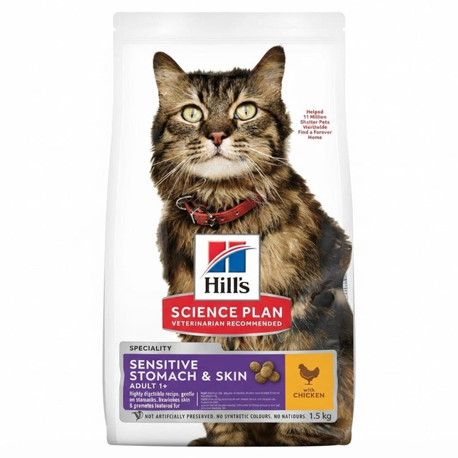 Ziggy Pupps Dog Hill's Science Plan Adult Sensitive Stomach and Skin with Chicken 1.5 kg