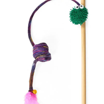 Ziggy Pupps Dog Interactive Feather and Ball Cat Wand Toy