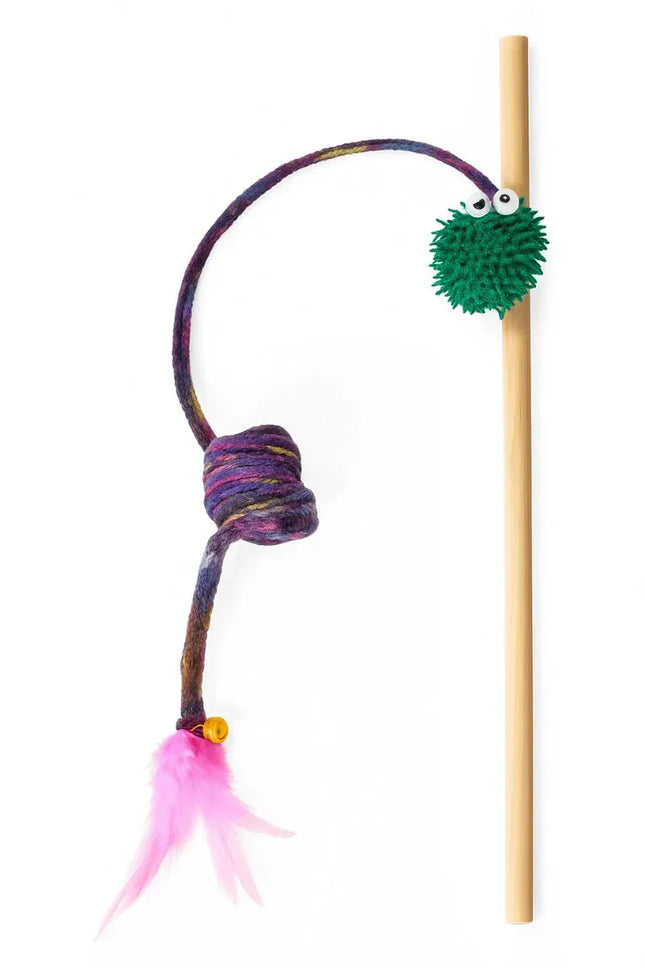Ziggy Pupps Dog Interactive Feather and Ball Cat Wand Toy