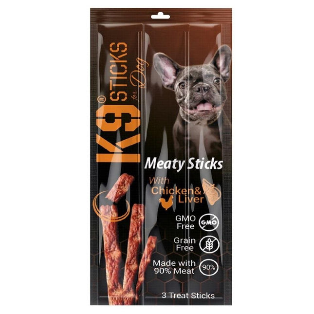 Ziggy Pupps Dog K9 Meaty Sticks Dog Treats with Chicken and Liver 3 pcs