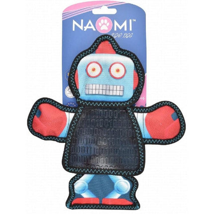 Ziggy Pupps Dog Naomi Robot Plush Dog Toy Blue and Red