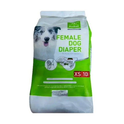 Ziggy Pupps Dog Nunbell Female Dog Diapers X small 10 pcs