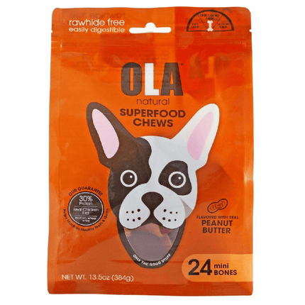 Ziggy Pupps Dog Ola Mini Bone Dog Treats Peanut Butter Flavor with Chicken 384 gr