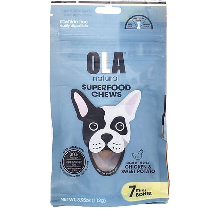 Ziggy Pupps Dog Ola Natural Chews Chicken And Sweet Potato mini Bone 7 pcs