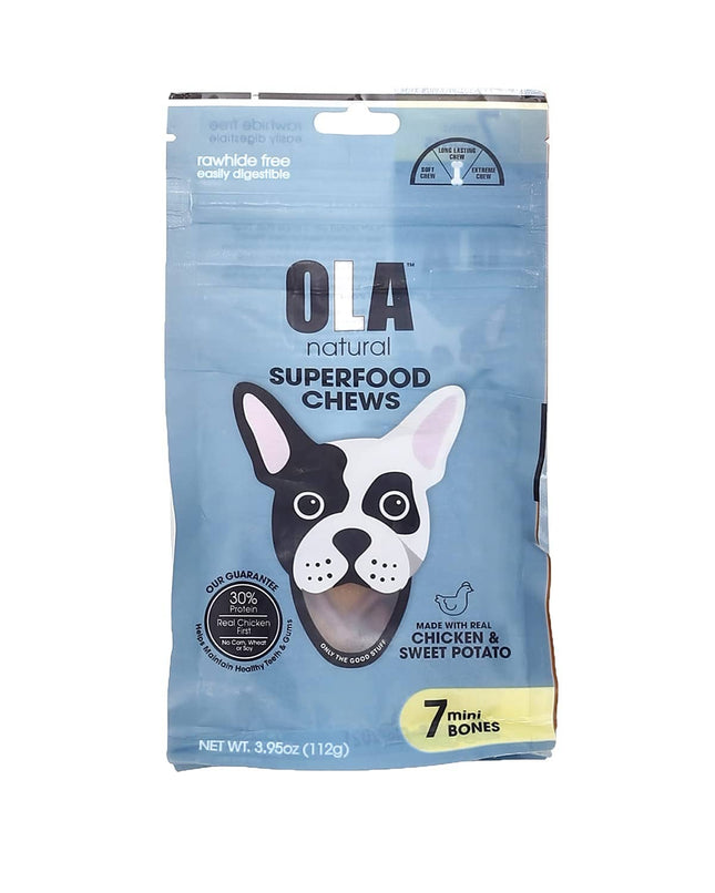 Ziggy Pupps Dog Ola Natural Chews Chicken And Sweet Potato mini Bone 7 pcs