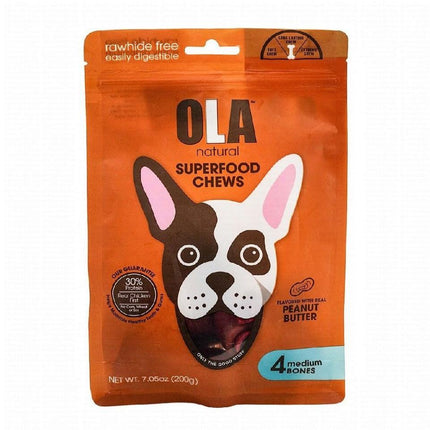 Ziggy Pupps Dog Ola Natural With Peanut Butter 4 Knotted Medium Bones 200 gr