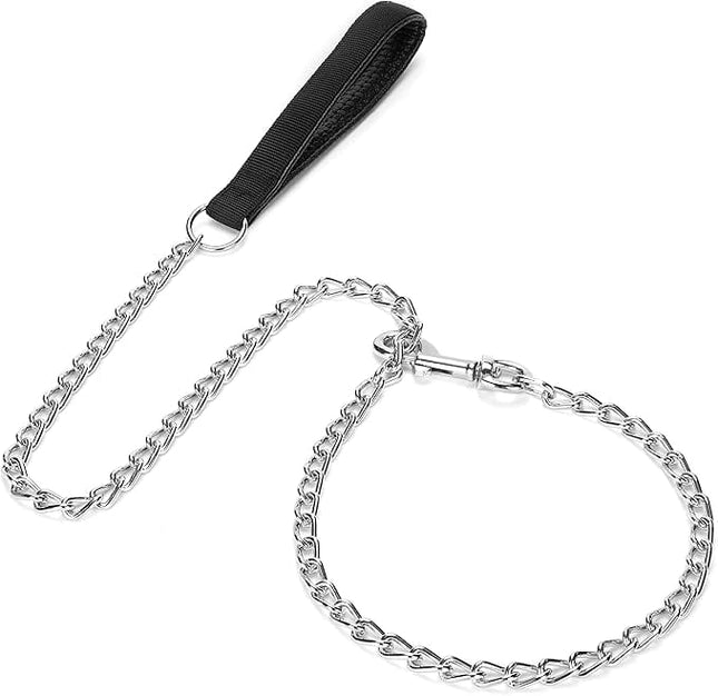 Ziggy Pupps Dog Padded Hand Dog Chain Size 100Cm in 6 mm Black