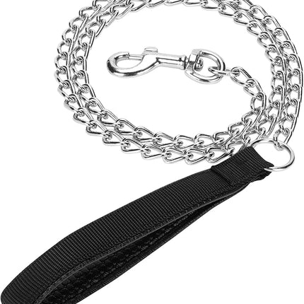 Ziggy Pupps Dog Padded Hand Dog Chain Size 100Cm in 6 mm Black