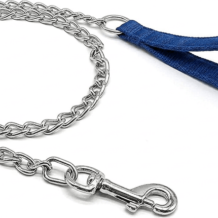Ziggy Pupps Dog Padded Hand Dog Chain Size 100Cm in 6 mm Blue