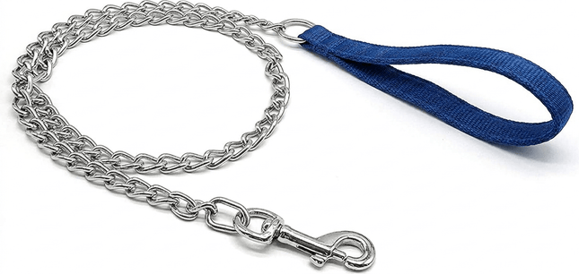 Ziggy Pupps Dog Padded Hand Dog Chain Size 100Cm in 6 mm Blue