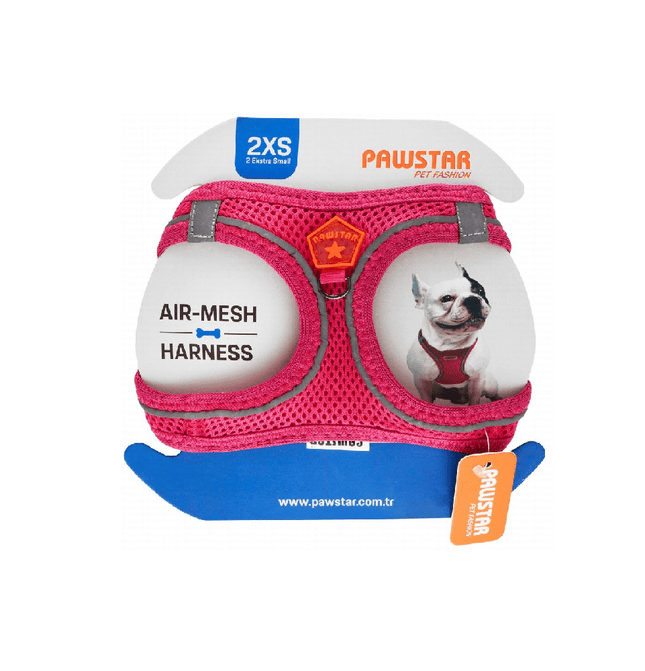Ziggy Pupps Dog Pawstar 2XS Neon Pink Air Mesh Dog Harness 24 to 28cm