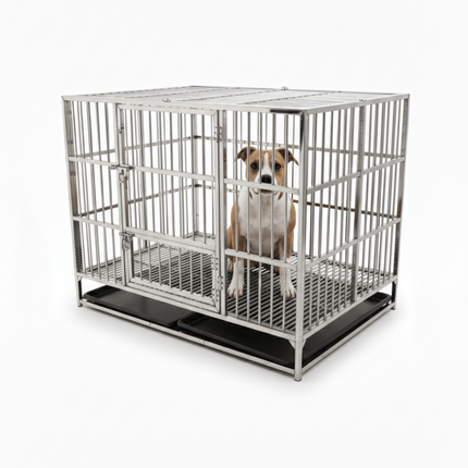 Ziggy Pupps Dog Pet Cage Stainless Steel  125 cm Durable & Rust-Resistant